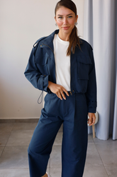 Lacivert Tencel Gabardin Takım