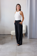 Siyah Tensel Kumaş Pantolon