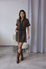 Kahve Kot Garneli Elbise