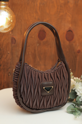 Acı Kahve Pileli Çanta