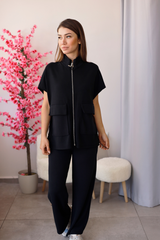 Siyah Oysho Fermuarlı Takım