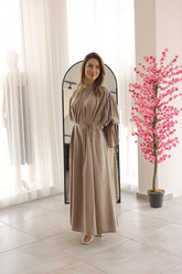 Vizon Kolu Lastikli Salaş Elbise