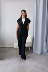 Siyah İnce Kuşaklı Poliviskon Takım