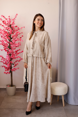 Bej Kimono Etekli Takım