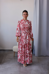 Gül Rengi Gömlek Yaka Elbise