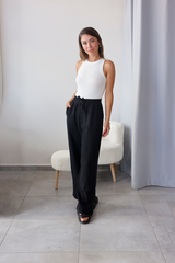 Siyah Tensel Kumaş Pantolon