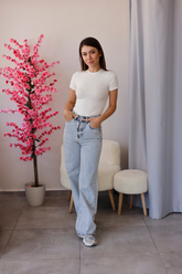 Soho Relax Fit Yüksek Bel Jean - Buz Mavi