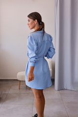 Mavi Kemerli Gömlek Tunik