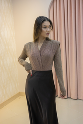 Gold Simli Uzun Kollu Zıbın Bluz