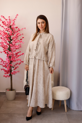 Bej Kimono Etekli Takım