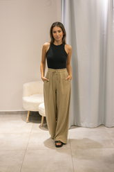 Haki Tensel Kumaş Pantolon