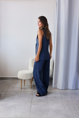 İndigo Mavisi Yelek Pantolon Takım