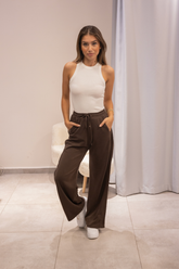 Acı kahve Soft Touch Geniş Paça Eşofman