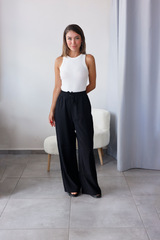 Siyah Tensel Kumaş Pantolon