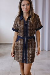 Kahve Kot Garneli Elbise