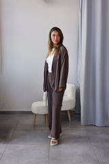 Kahve Tensel Kimono Takım