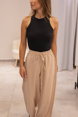 Bej Tensel Kumaş Pantolon