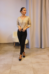 Vizon Düğmeli Triko Hırka