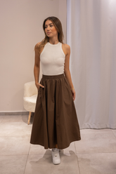 Acı Kahve Paraşüt Kumaş Etek