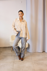 Taş Düşük Omuz Geniş Kesim Gömlek