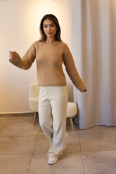 Karamel Sakallı Triko Kazak