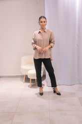 Camel Tensel Kumaş Gömlek