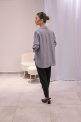 Gri Tensel Kumaş Gömlek