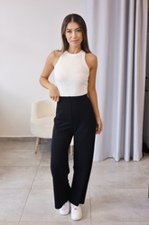 Siyah Yüksek Bel Triko Pantolon