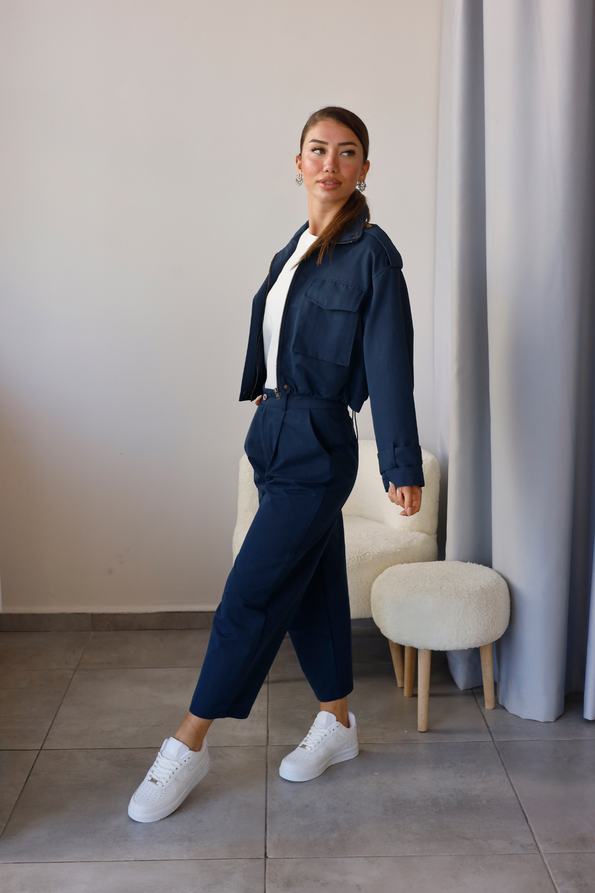 Lacivert Tencel Gabardin Takım