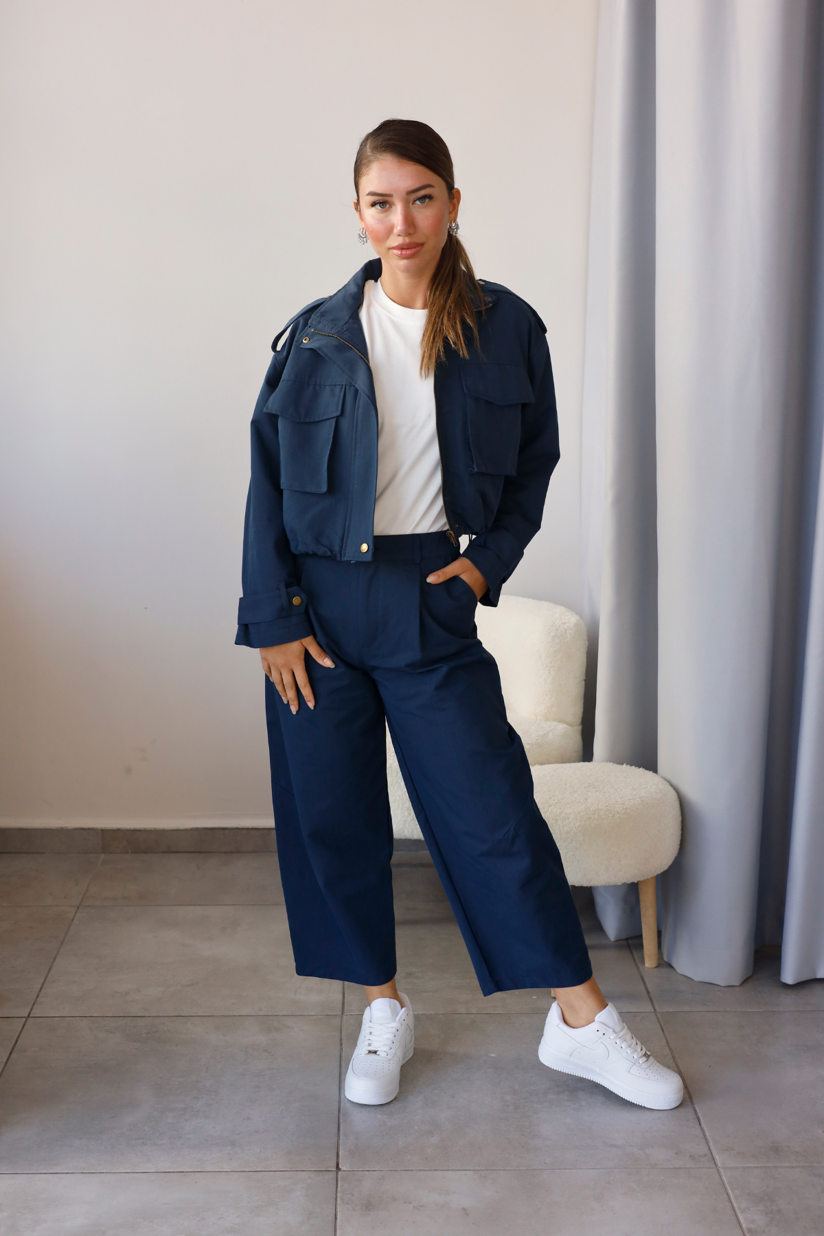 Lacivert Tencel Gabardin Takım