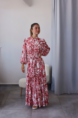 Gül Rengi Gömlek Yaka Elbise
