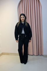 Siyah Süet Oversize Ceket