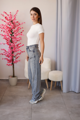 Boston Relax Fit Yüksek Bel Jean - Vintage Yıkama