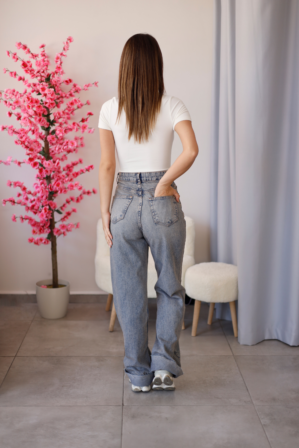 Boston Relax Fit Yüksek Bel Jean - Vintage Yıkama