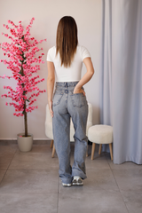 Boston Relax Fit Yüksek Bel Jean - Vintage Yıkama