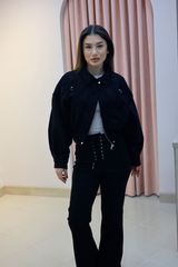 Siyah Süet Oversize Ceket
