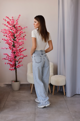 Soho Relax Fit Yüksek Bel Jean - Buz Mavi