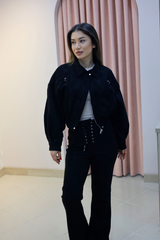 Siyah Süet Oversize Ceket