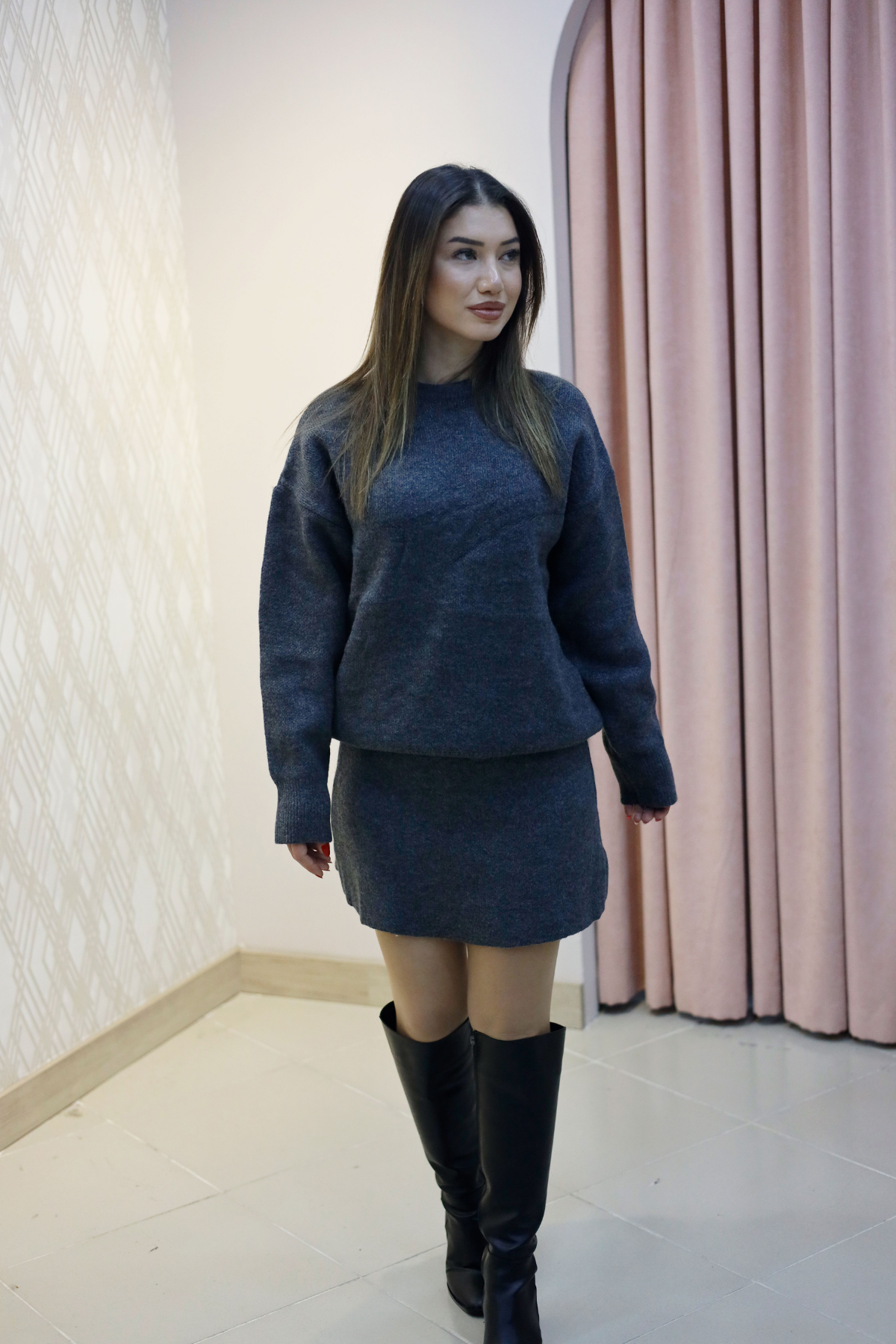 Antrasit Triko Etek & Kazak Takım