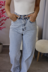 Soho Relax Fit Yüksek Bel Jean - Buz Mavi