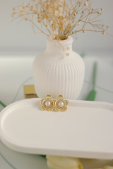 Gold Daisy İnci Küpe