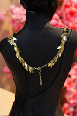 Gold Defne Yaprak Kolye
