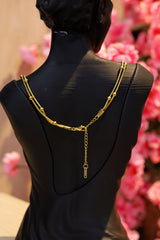 Gold Pusula Katmanlı Kolye