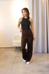 Kahverengi Sakallı Triko Pantolon