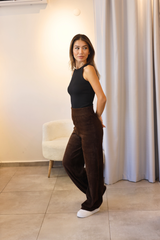 Kahverengi Sakallı Triko Pantolon
