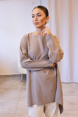 Vizon Oversize Asimetrik Tunik